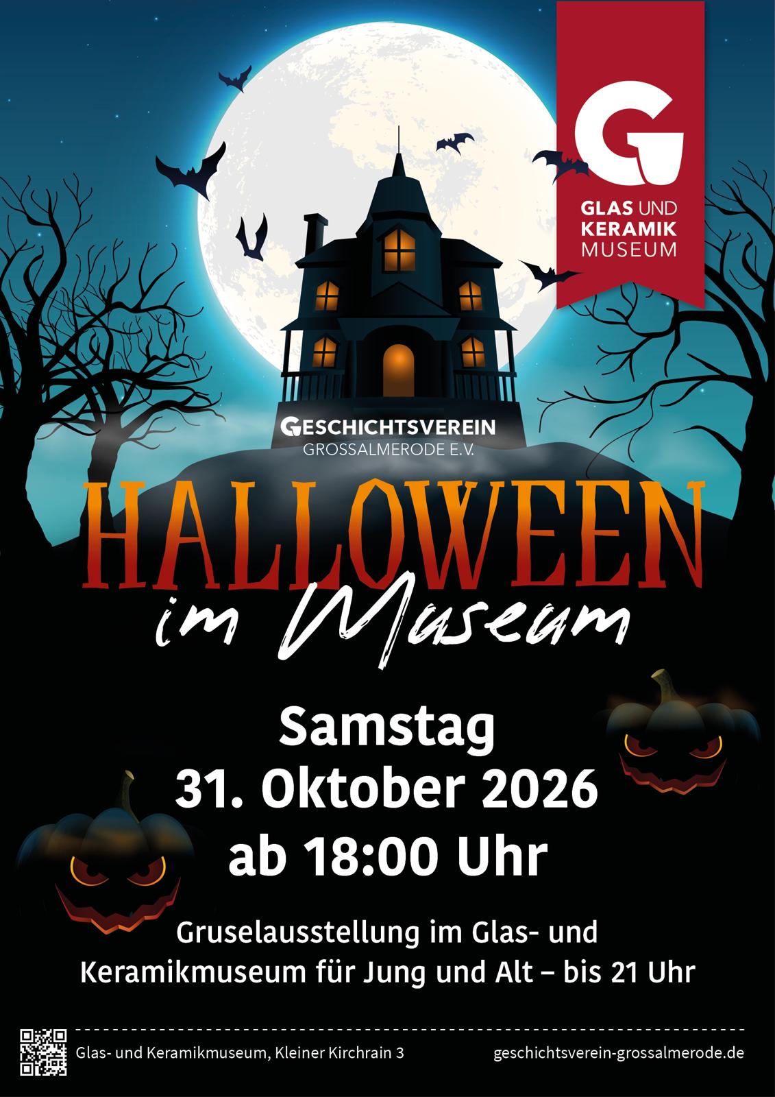 „Nachts im Museum“: Grusel, Glanz und Museumsdisko am 31. Oktober 2026 im Glas- und Keramikmuseum